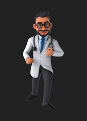 Fun 3D cartoon karateka doctor