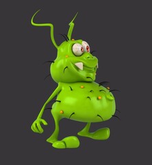 Fun 3D cartoon bug saying hi