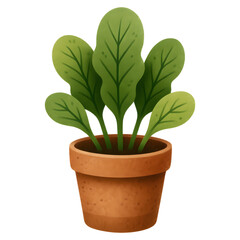 Obraz premium vibrant green plant in terracotta pot, adding life to any space