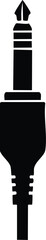 Audio Jack Silhouette Black Vector | Cable, Plug & Sound Port Icon Design