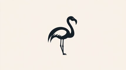 Elegant Flamingo Silhouette, Graphic Design, Minimalist Art, Use for logo, prints, or decor