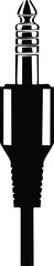 Audio Jack Silhouette Black Vector | Cable, Plug & Sound Port Icon Design