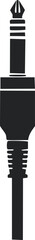 Audio Jack Silhouette Black Vector | Cable, Plug & Sound Port Icon Design