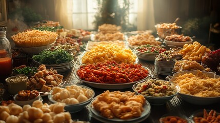 Fototapeta premium christmas table with cookies and decorations