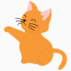 Kawaii cat orange. Cat animal element design collection