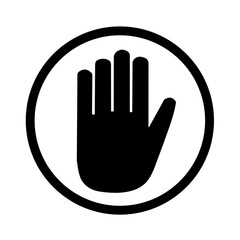 stop hand sign vector on white background. stop symbol