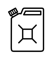 jerry can icon vector on white background. petrol or oil container icon