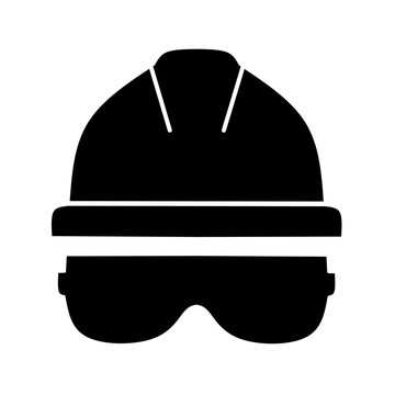 vector icon of project helmet and protective glasses