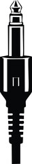 Audio Jack Silhouette Black Vector | Cable, Plug & Sound Port Icon Design
