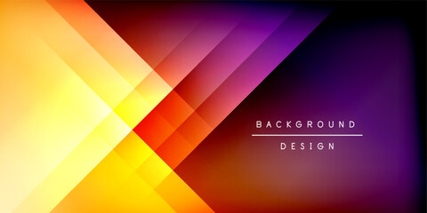 Abstract geometric design. Vibrant colors blend, creating dynamic visual effect. Dark background emphasizes bright shapes, modern aesthetic.