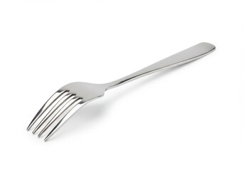 Shiny Stainless Steel Dinner Fork Isolated White Background Food Metal Clean Image Eating Simple