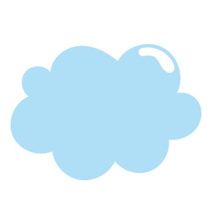 Set of cartoon cloud in a flat design. Fluffy white cartoon clouds in blue sky vector set. Cloudy day heaven. Cartoon cloudy fluffy