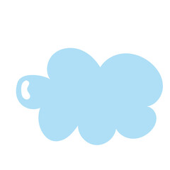 Obraz premium Set of cartoon cloud in a flat design. Fluffy white cartoon clouds in blue sky vector set. Cloudy day heaven. Cartoon cloudy fluffy