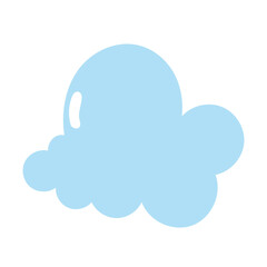 Set of cartoon cloud in a flat design. Fluffy white cartoon clouds in blue sky vector set. Cloudy day heaven. Cartoon cloudy fluffy