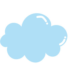 Set of cartoon cloud in a flat design. Fluffy white cartoon clouds in blue sky vector set. Cloudy day heaven. Cartoon cloudy fluffy