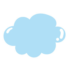 Set of cartoon cloud in a flat design. Fluffy white cartoon clouds in blue sky vector set. Cloudy day heaven. Cartoon cloudy fluffy
