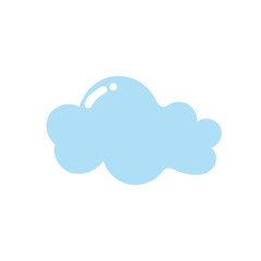 Fototapeta premium Set of cartoon cloud in a flat design. Fluffy white cartoon clouds in blue sky vector set. Cloudy day heaven. Cartoon cloudy fluffy