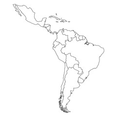 Latin America Map Country Outline