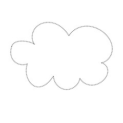 Line art dot cloud doodles design element stock. drawing cloud, presschool. kid education book
