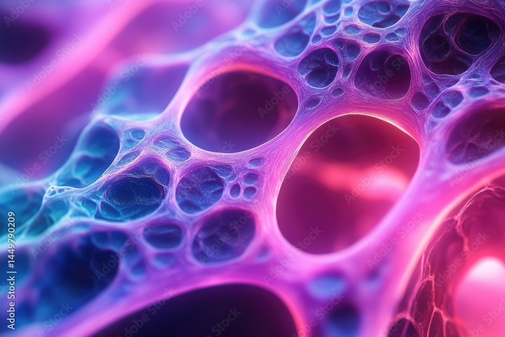 Aufkleber Abstract image depicting a vibrant, interconnected network resembling a microscopic structure or neural network.