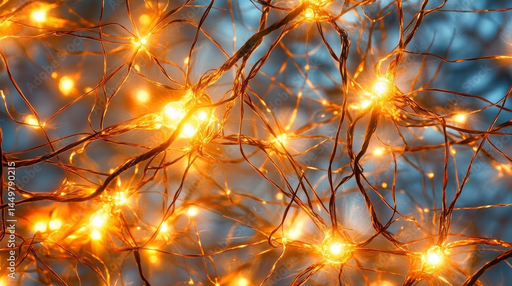Poster dazzling array of hanging lights illuminating a warm and inviting space glowing