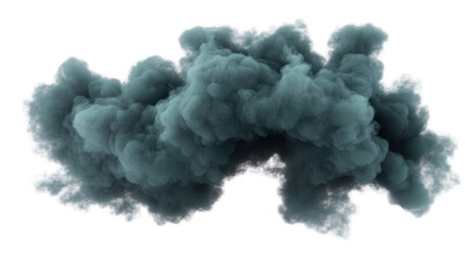 Fototapeta premium Dark Green Smoke Swirl Isolated on White Background