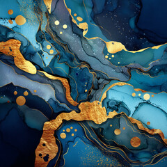 Abstract Ink and Watercolor Art