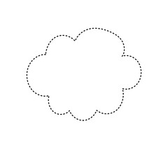 Line art dot cloud doodles design element stock. drawing cloud, presschool. kid education book
