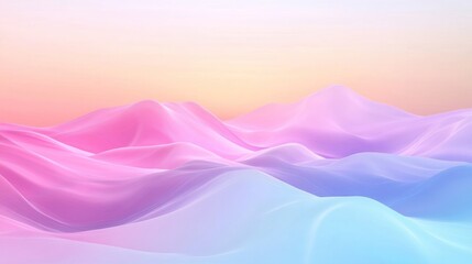 Abstract pastel landscape of flowing, smooth hills.