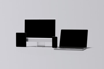 Blank display of monitor laptop tablet and smarphone
