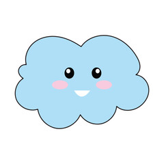 kawaii blue sky character elemeent cutes doodles stock design