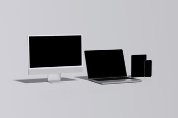 Blank display of monitor laptop tablet and smarphone