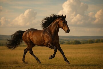 Fototapeta premium Majestic horse galloping freely.