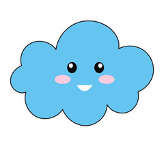 kawaii blue sky character elemeent cutes doodles stock design