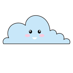 kawaii blue sky character elemeent cutes doodles stock design