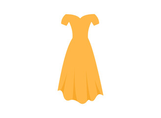 set of an Fashion Yellow Dress Illustration