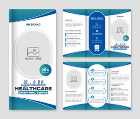 Modern trifold Medical And Healthcare brochure template layout design.