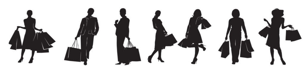  shopping girl silhouette