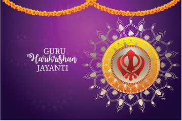 Happy harikrishan jayanti celebration card