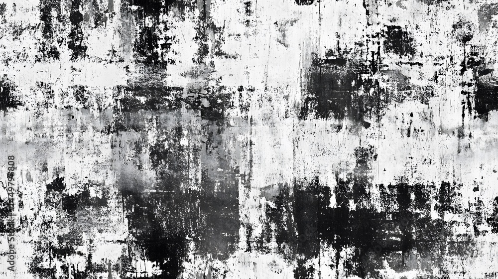 Poster abstract monochrome texture design with layered grunge elements.