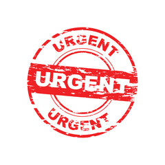 Red Urgent Stamp Icon Design