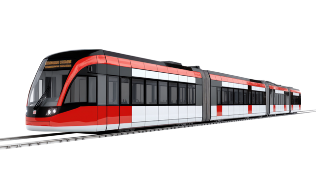 train in motion on  transparent background