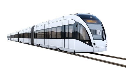 Modern White Train on transparent  Background