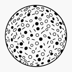 Confetti Ball outline on white background