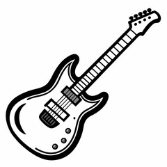 Obraz premium Guitar outline on white background