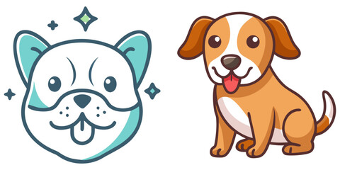 Shiba Silhouette Japanese Dog Breed, Pet Animal, Canine Outline, Flat Vector Illustration