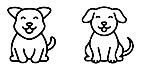 Shiba Silhouette Japanese Dog Breed, Pet Animal, Canine Outline, Flat Vector Illustration