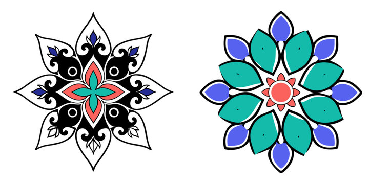 Exquisite Mandala Collection, Detailed Black and White Vector Illustrations for Design and Meditation
