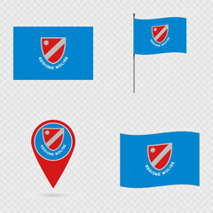 Molise Flag Set, Region of Italy.