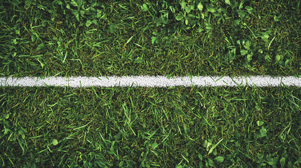 Green grass texture with a white line, representing a field boundary, ideal for sports or nature themes